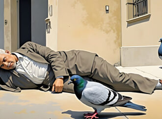 Человек упал (меркует голубь)